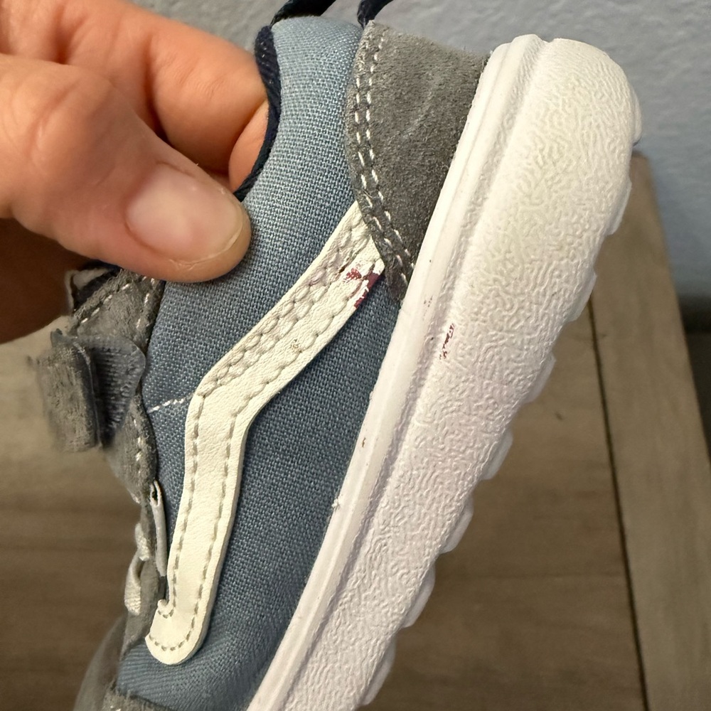 Vans Kids Gray and White Sneakers - Picture 5 of 7